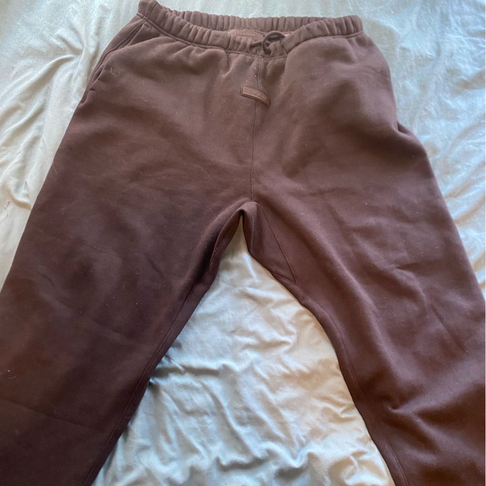 Fear of God Essential Black Sweatpants Tonal Logo Tab
